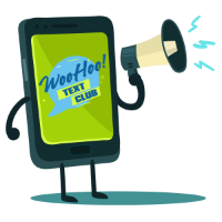 Woohoo! Text club logo